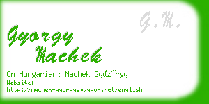 gyorgy machek business card